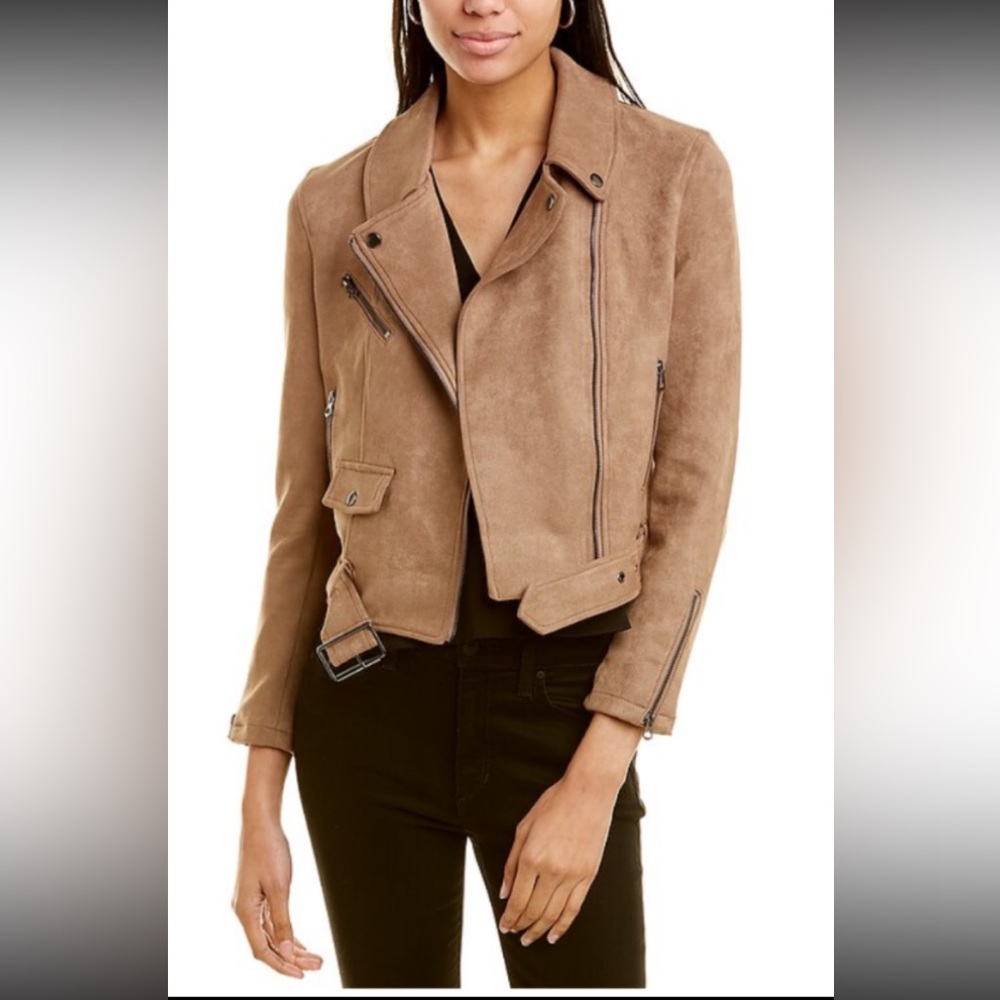 Faux Suede Biker Jacket
